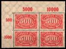 Deutsches Reich Deutsches Reich 251P OR postfrisch 4er Block vom Eckrand MiNr. 251P OR postfrisch 4er Block vom Eckrand -