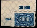 Deutsches Reich Deutsches Reich 253aP OR postfrisch vom Eckrand oben links MiNr. 253aP OR postfrisch vom Eckrand oben links -