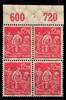 Deutsches Reich Deutsches Reich 240P OR postfrisch 4er Block vom Oberrand MiNr. 240P OR postfrisch 4er Block vom Oberrand -