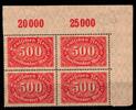 Deutsches Reich Deutsches Reich 223P OR postfrisch 4er Block vom Eckrand MiNr. 223P OR postfrisch 4er Block vom Eckrand -
