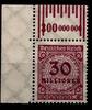 Deutsches Reich Deutsches Reich 320AW OR postfrisch 1/4/1 - 1/5/1 vom Eckrand MiNr. 320AW OR postfrisch 1/4/1 - 1/5/1 vom Eckrand -