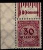 Deutsches Reich Deutsches Reich 320AW OR postfrisch 1/4/1 - 1/5/1 vom Eckrand MiNr. 320AW OR postfrisch 1/4/1 - 1/5/1 vom Eckrand -