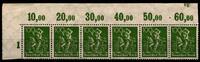 Deutsches Reich Deutsches Reich 187aP OR postfrisch 6er Streifen mit DZ Ba MiNr. 187aP OR postfrisch 6er Streifen mit DZ Ba -