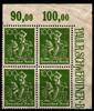 Deutsches Reich Deutsches Reich 187cP OR postfrisch 4er Block geprüft Infla Berlin MiNr. 187cP OR postfrisch 4er Block geprüft Infla Berlin -