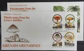 Grenada Grenadinen Grenada Grenadinen 771-774 und Block 111 gestempelt als FDC / Pilze MiNr. 771-774 und Block 111 gestempelt als FDC / Pilze -