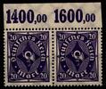 Deutsches Reich Deutsches Reich 230P OR postfrisch waagerechtes Paar vom Oberrand MiNr. 230P OR postfrisch waagerechtes Paar vom Oberrand -