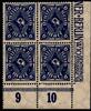 Deutsches Reich Deutsches Reich 228P postfrisch 4er Block vom Eckrand MiNr. 228P postfrisch 4er Block vom Eckrand -