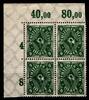 Deutsches Reich Deutsches Reich 226P OR postfrisch 4er Block vom Eckrand MiNr. 226P OR postfrisch 4er Block vom Eckrand -