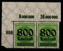 Deutsches Reich Deutsches Reich A304P OR postfrisch waagerechtes Paar vom Eckrand MiNr. A304P OR postfrisch waagerechtes Paar vom Eckrand -