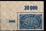 Deutsches Reich Deutsches Reich 253P OR postfrisch vom Eckrand MiNr. 253P OR postfrisch vom Eckrand -