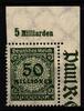 Deutsches Reich Deutsches Reich 321P OR postfrisch vom Eckrand, Platte A MiNr. 321P OR postfrisch vom Eckrand, Platte A -