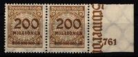 Deutsches Reich Deutsches Reich 323Pe5 postfrisch waagerechtes Paar MiNr. 323Pe5 postfrisch waagerechtes Paar -