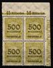Deutsches Reich Deutsches Reich 324P OR postfrisch Platte C, 4er Block vom Eckrand, Pe5 MiNr. 324P OR postfrisch Platte C, 4er Block vom Eckrand -