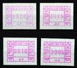Schweiz Automatenmarken Schweiz Automatenmarken 1 postfrisch mit Automatennummer A1-A4 MiNr. 1 postfrisch mit Automatennummer A1-A4 -