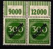 Deutsches Reich Dienstmarken Deutsches Reich Dienstmarken 79W OR postfrisch Paar 2/9/2, 1/11/1 MiNr. 79W OR postfrisch Paar 2/9/2, 1/11/1 -