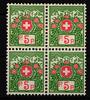 Schweiz Portofreimarken Schweiz Portofreimarken 11 II postfrisch 4er Block ohne Kontrollnummer MiNr. 11 II postfrisch 4er Block ohne Kontrollnummer -