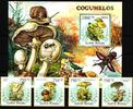 Guinea Bissau Guinea Bissau 5651-5654 und Block 970 postfrisch Pilze MiNr. 5651-5654 und Block 970 postfrisch Pilze -