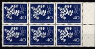BRD BRD 368 xv postfrisch 6er Block mit geriffelter Gummierung MiNr. 368 xv postfrisch 6er Block mit geriffelter Gummierung -