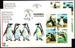 Namibia Namibia 837-840 und Block 27 gestempelt auf FDC, Pinguine MiNr. 837-840 und Block 27 gestempelt auf FDC, Pinguine -