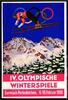 Olympische Winterspiele 1936 auf AK mit Werbestempel -