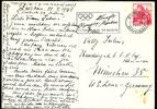 Schweiz 502 auf Postkarte Werbestempel Olympische Winterspiele 1948 -