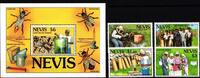 Nevis Nevis 807-811 und Block 77 postfrisch Schmetterling MiNr. 807-811 und Block 77 postfrisch Schmetterling -