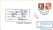 Grönland 48 auf Postkarte als Mischfrankatur Arktis Expedition -