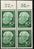 Bund Bund 265 xv postfrisch als 4er Block Oberrand MiNr. 265 xv postfrisch als 4er Block Oberrand -