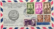 Saarland 320, 373/75, 382 auf Brief als Mischfrankatur Luftpost -