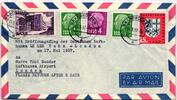 Saarland 320, 379-380, 383 auf Brief als Mischfrankatur Luftpost -