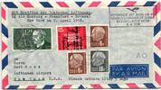 Saarland 412, 416, 431/32 auf Brief als Mischfrankatur Luftpost -