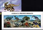 Guinea Guinea 2351-2358 und Block 584 postfrisch Kleinbogen / Dinosaurier MiNr. 2351-2358 und Block 584 postfrisch Kleinbogen / Dinosau -