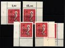 BRD BRD 515 postfrisch Ecke 1-4, FN 1-2 MiNr. 515 postfrisch Ecke 1-4, FN 1-2 -