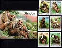 Guinea Guinea 1952-1957 + Block 542 postfrisch Affen MiNr. 1952-1957 + Block 542 postfrisch Affen -