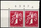 Schweiz Schweiz 346 postfrisch Paar mit Bogenzähler MiNr. 346 postfrisch Paar mit Bogenzähler -