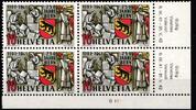 Schweiz Schweiz 398 postfrisch Eckrand Viererblock Formnummer MiNr. 398 postfrisch Eckrand Viererblock Formnummer -