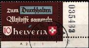 Schweiz Schweiz 405 gestempelt Eckrand mit Formnummer und Bogenzähler MiNr. 405 gestempelt Eckrand mit Formnummer und Bogenzähler -