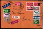 Schweiz Schweiz 183 z, 258 und mehr gestempelt auf dekorativem Luftpost Brief MiNr. 183 z, 258 und mehr gestempelt auf dekorativem Luftp -