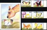 Guinea Guinea Block 616 + 2598-2603 postfrisch Schmetterlinge MiNr. Block 616 + 2598-2603 postfrisch Schmetterlinge -