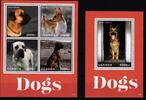 Uganda Uganda 3105-3108 und Block 434 postfrisch Kleinbogen / Hunde MiNr. 3105-3108 und Block 434 postfrisch Kleinbogen / Hunde -