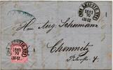 Norddeutscher Bund 16 auf Brief Hufeisenstempel Leipzig -
