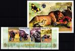 Tschad Tschad 2124-2127 A und Block 315 postfrisch Viererstreifen / Wildtiere MiNr. 2124-2127 A und Block 315 postfrisch Viererstreifen -