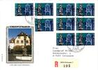 Schweiz 1386 als Ersttagsbrief als Mehrfachfrankatur -