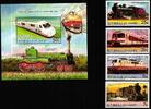Guinea Guinea 1076-1079 und Block 50 postfrisch Lokomotive MiNr. 1076-1079 und Block 50 postfrisch Lokomotive -