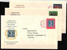 Bund Bund 113-115 gestempelt mit rotem Ersttagsstempel als FDC (3 Briefe) MiNr. 113-115 gestempelt mit rotem Ersttagsstempel als FDC -