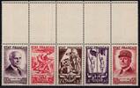 Frankreich Frankreich 589-593 postfrisch als 5er Streifen, anhängende Leerfelder MiNr. 589-593 postfrisch als 5er Streifen, anhängende Leer -