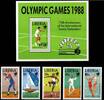 Liberia Liberia 1424-1428 und Block 119 postfrisch Olympische Spiele MiNr. 1424-1428 und Block 119 postfrisch Olympische Spiele -