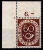 BRD Bund BRD Bund 124 postfrisch aus der li. oberen Bogenecke geprüft Salomon BPP MiNr. 124 postfrisch aus der li. oberen Bogenecke geprü -