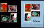 Ghana Ghana Block 8 + 145-148 postfrisch Rotes Kreuz MiNr. Block 8 + 145-148 postfrisch Rotes Kreuz -