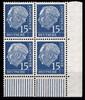 BRD Bund BRD Bund 184x Ww postfrisch als 4er Einheit aus der re. unteren Bogenecke MiNr. 184x Ww postfrisch als 4er Einheit aus der re. u -